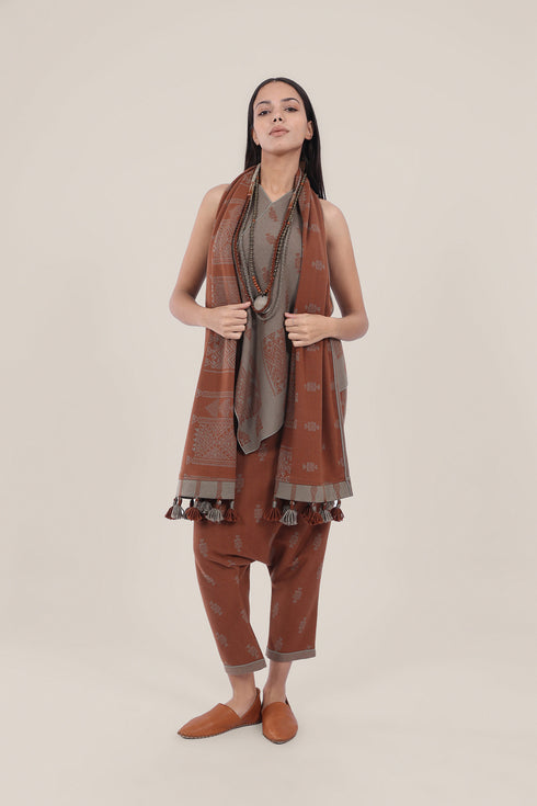 Jacquard harem pants